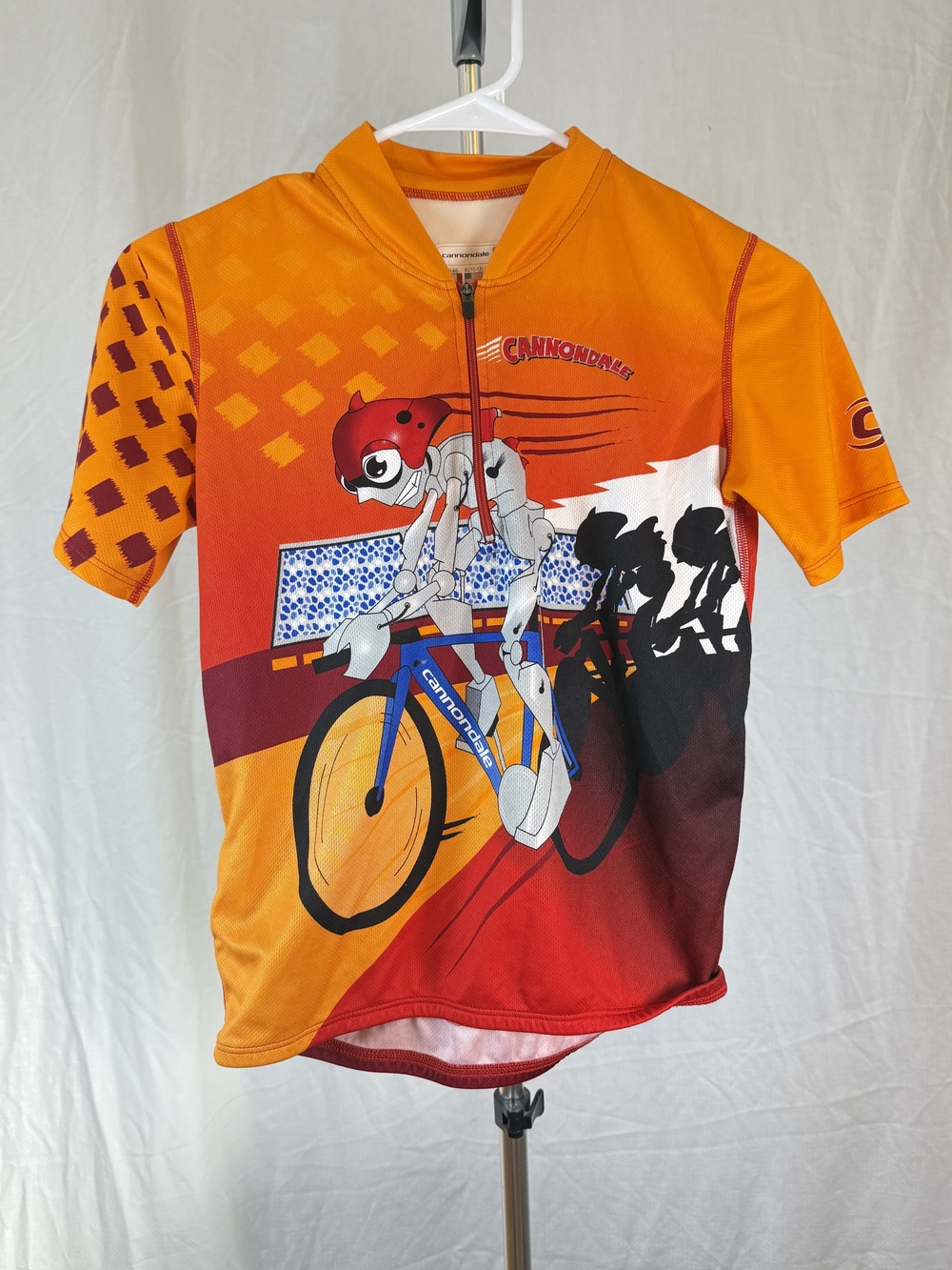 Cannondale Kids' Orange Cycling Jersey with Graphic Bike Print sz XL